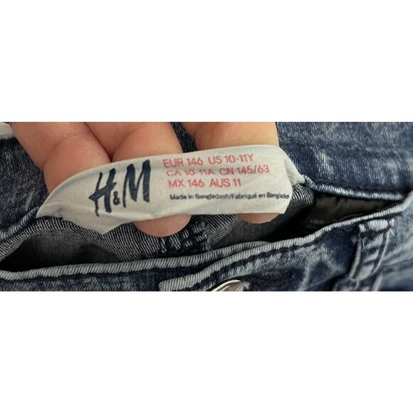 H&M | Medium Acid Wash Skinny Jeans Jeggings Girls 10-11 - Picture 5 of 6